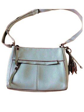 The Sak Leather Handbag Crossbody Bag Adjustable Strap Seafoam Green EUC
